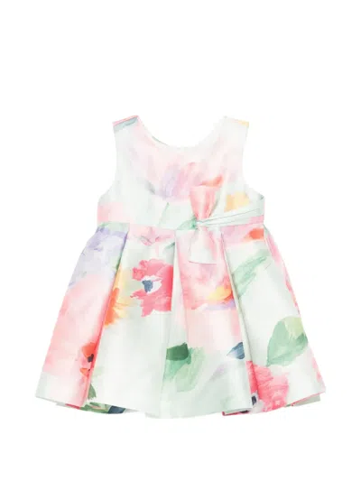 Abel & Lula Babies' Bow Floral Dress In Pink
