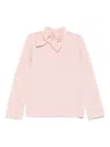 Abel & Lula Bow-neck Long-sleeve Top In Pink