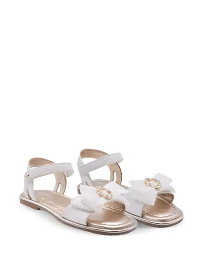 Abel & Lula Kids' Bow-embellished Sandals In White