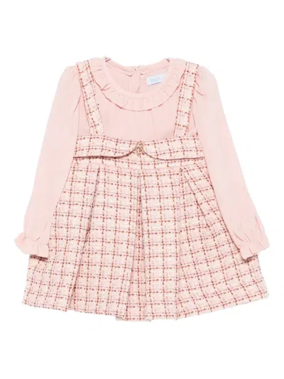 Abel & Lula Babies' Check-pattern Dress In Pink