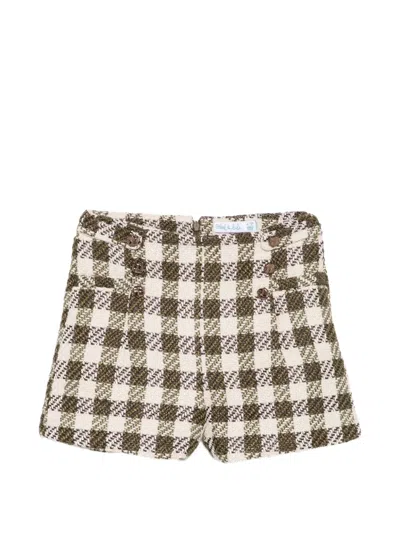 Abel & Lula Kids' Check Tweed Shorts In Neutrals