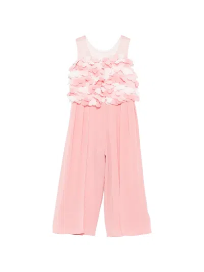 Abel & Lula Kids' Floral Jumpsuit In Pink