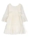Abel & Lula Floral-lace Tulle Dress In White