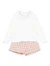 Abel & Lula Frill-neck Tweed Tracksuit In Multi