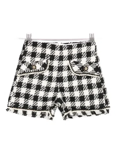 Abel & Lula Gingham-check Shorts In Black