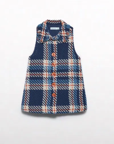 Abel & Lula Kids' Girl's Check Pinafore Dress In Multi