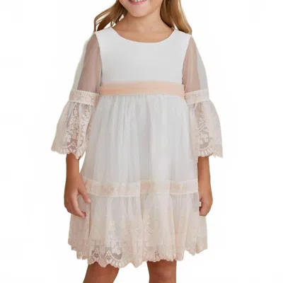 Abel & Lula Kids' Girls' Romantic Lace Dress In Cream Salmon In White