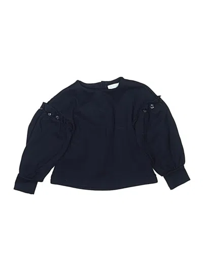 Pre-owned Abel & Lula Kids' Long Sleeve Top Blue Keyhole Neckline Tops