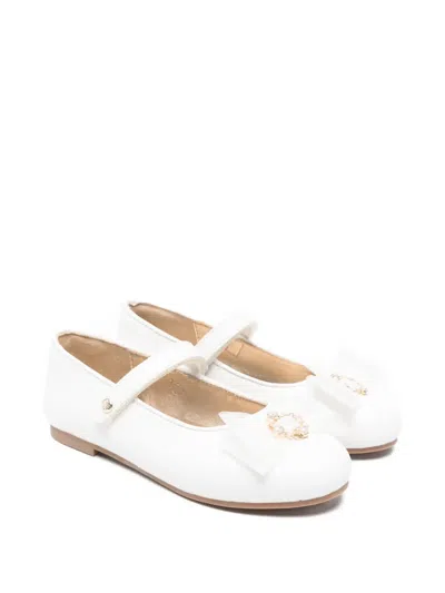 Abel & Lula Kids' Mercedita Bow-detail Ballerinas In White