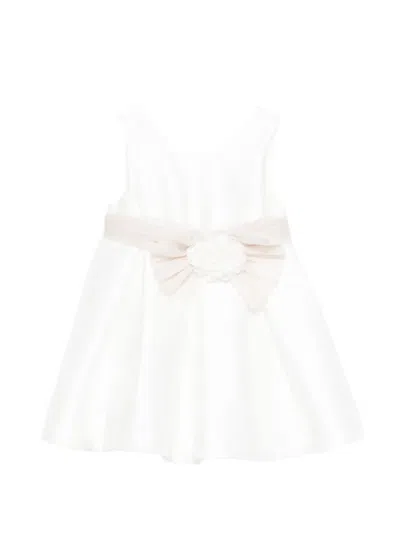 Abel & Lula Babies' Mikado Rosette Bow Dress In White