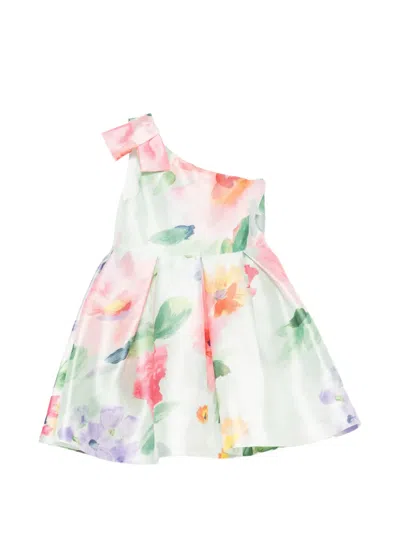 Abel & Lula Kids' One-shoulder Floral Dress In White