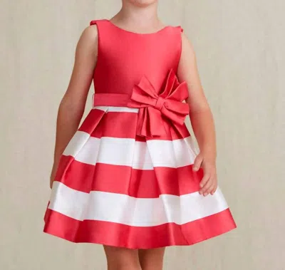 Abel & Lula Kids' Girls' Stripe Ribbon Dress In Fuchsia In Pink