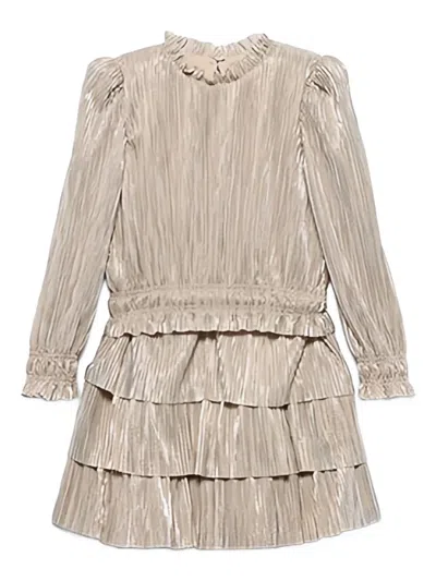 Abel & Lula Kids' Pleated Ruffled Dress In Neutral