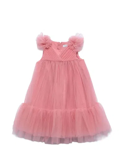 Abel & Lula Kids' Pleated Tulle Dress In Pink