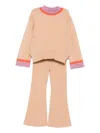 Abel & Lula Ribbed-knit Trousers Set In Pink