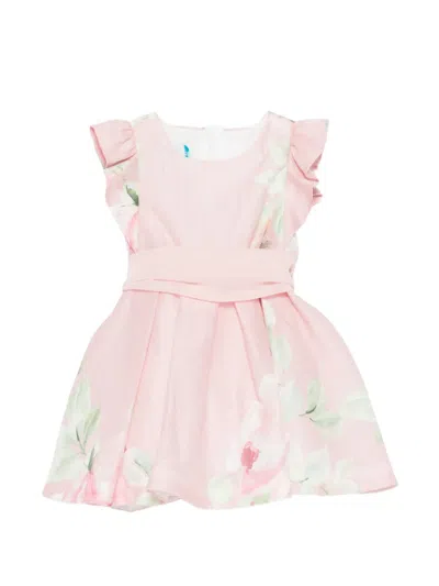 Abel & Lula Babies' Ruffled Floral Dress In Pink