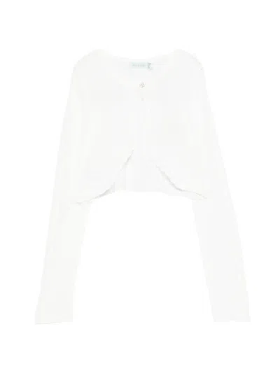 Abel & Lula Scalloped Buttoned Bolero In White