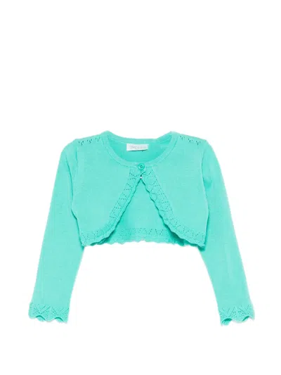 Abel & Lula Babies' Scalloped Cardigan In Green