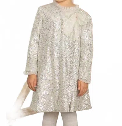 Abel & Lula Kid's Sequin Mini Dress In Silver/ Gold In Gray