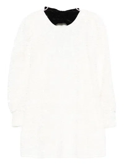 Abel & Lula Kids' Sequin-embellished Bow Dress In White