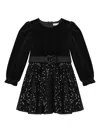 Abel & Lula Sequin-embellished Dress In Black