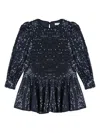 Abel & Lula Sequin-embellished Dress In Blue