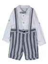 Abel & Lula Stripe-pattern Short Set In 蓝色
