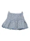 Abel & Lula Tweed Pleated-hem Skirt In Blue