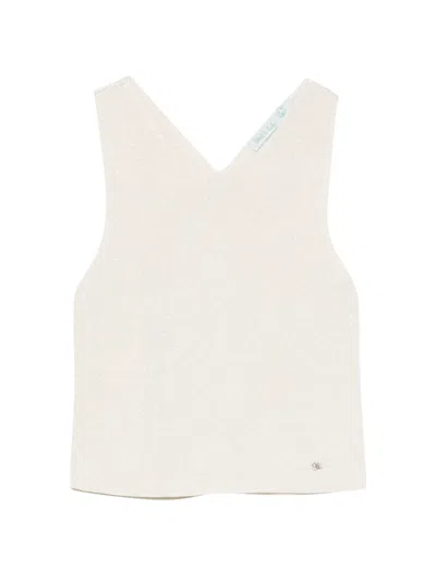 Abel & Lula Kids' V-neck Top In Neutral