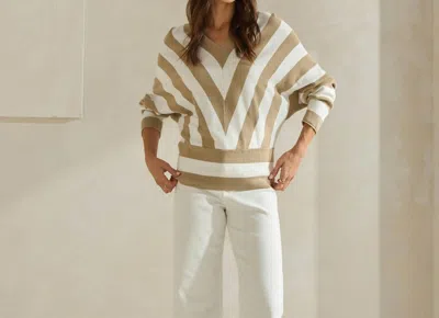 Abel Fragrance Dana Sweater In Ivory/taupe