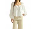 Abel Fragrance Heart Neck Woven Top In White In White