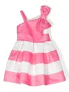 Abel & Lula Asymmetric Striped Dress In Pink