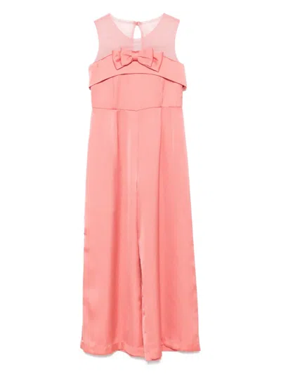 Abel & Lula Kids' Bow-detail Jumpsuit In Pink