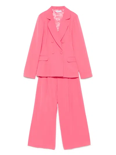 Abel & Lula Kids' Double-breasted Suit In Pink