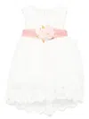 Abel & Lula Embroidered Tulle Dress In White