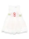 Abel & Lula Embroidered Tulle Dress In White