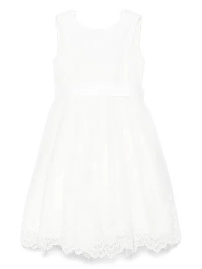 Abel & Lula Kids' Embroidered Tulle Dress In White