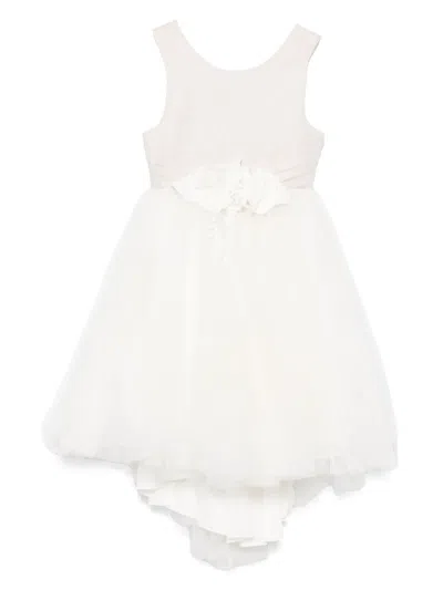 Abel & Lula Kids' Floral-appliqué Dress In Gold
