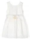 Abel & Lula Floral-appliqué Pleated Dress In White