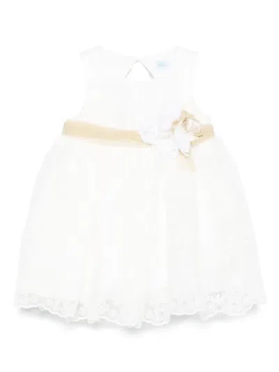 Abel & Lula Babies' Floral-embroidered Dress In White