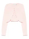Abel & Lula Frill Tricot Cardigan In Pink
