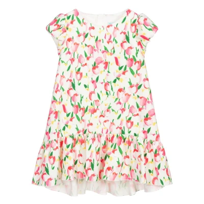 Abel & Lula Kids' Girls Ivory & Pink Tulip Dress