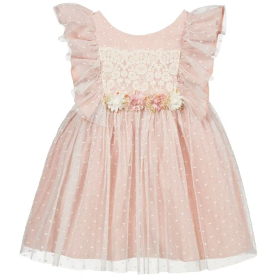 Abel & Lula Kids' Girls Pink & Ivory Tulle Dress