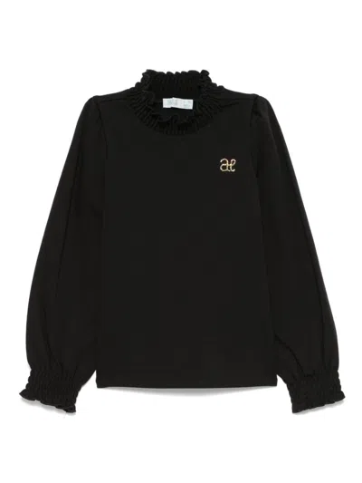 Abel & Lula Kids' Logo-embellished Blouse In Black
