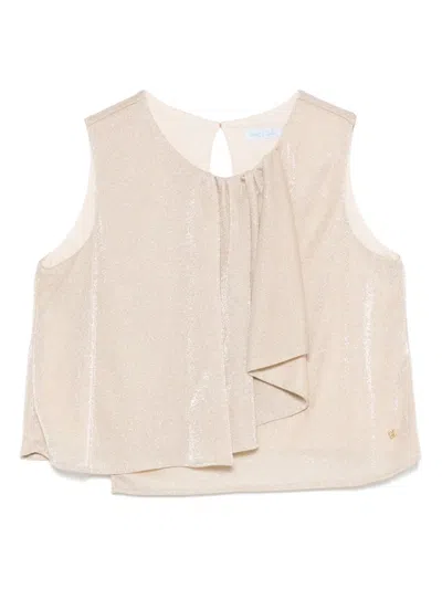 Abel & Lula Kids' Lurex Blouse In Gold
