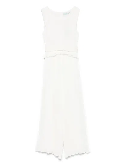 Abel & Lula Kids' Pleated Jumpsuit In White