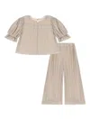 ABEL & LULA PLISSÉ-EFFECT TROUSERS SET
