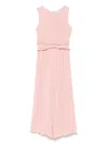Abel & Lula Plissé Jumpsuit In Pink