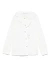 Abel & Lula Ruffle-trim Shirt In White