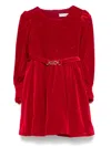 Abel & Lula Velvet Dress In Red